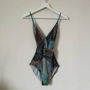 Missoni V Neck One Piece Multicolor Swimsuit Size IT 42 US 6